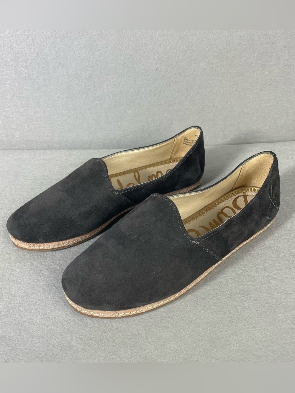 Sam Edelman Everie Black Suede Slip-On Espadrille Flats NWOT